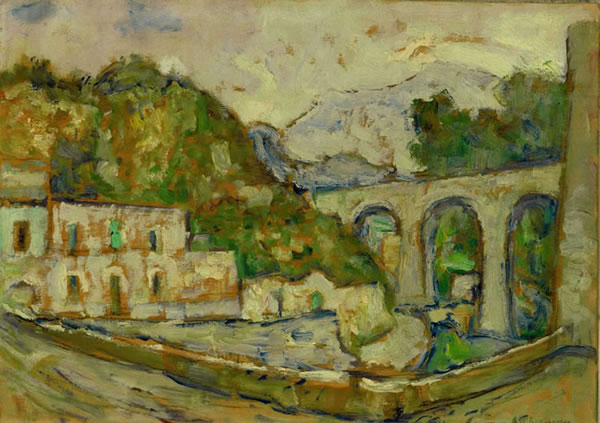 Il ponte, 1947-’54, olio cm 25x35, Napoli, collezione privata